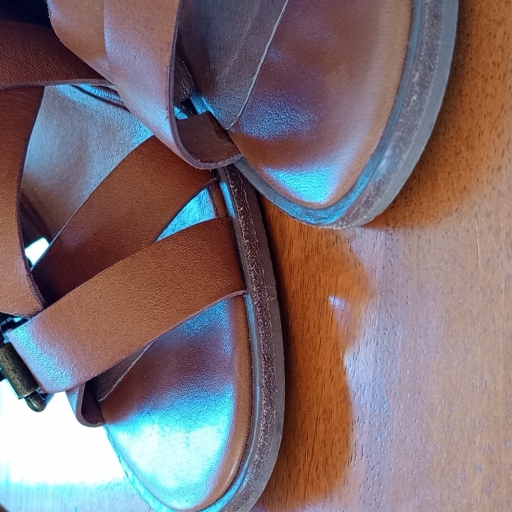 Madewell Brown Leather Strappy Block Heel Sandals - Picture 7 of 15